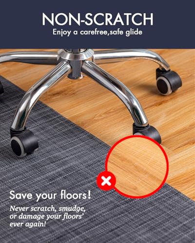 Baroyal Office Chair Mat for Hardwood Floor Under Desk Computer Rolling Chair Mat for Wood/Tile Floor Non-Slip Heavy Duty ...