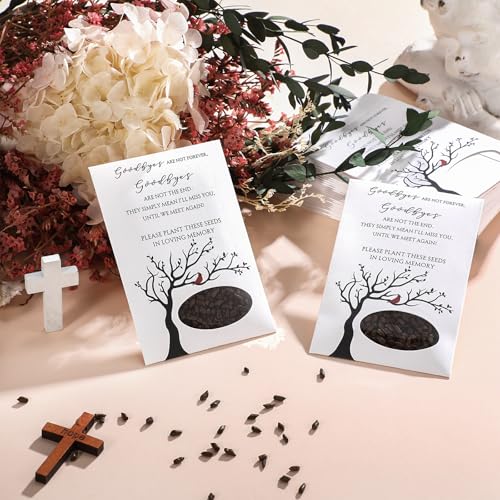 Humyoun 100 Pcs Cardinal Memorial Coin Envelopes Kraft Small Coin Envelopes Plant Small Flower Packets Celebration of Life...