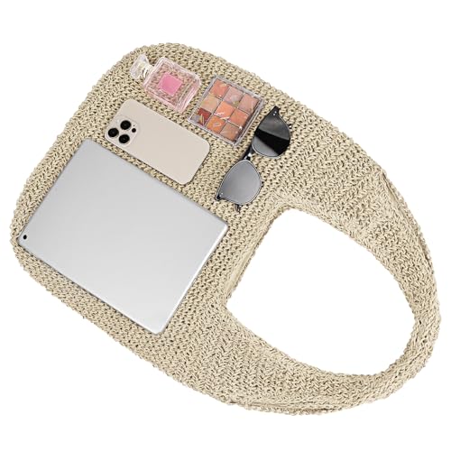 Women Large Straw Beach Bag Handmade Woven Shoulder Bags Hobo Tote Handbag Purse for Summer