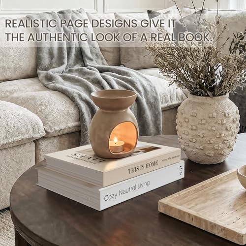 Braveriky Decorative Books for Neutral Home - Fake Books Storage Box for Decoration - Set of 2 Coffee Table Book - Photo S...
