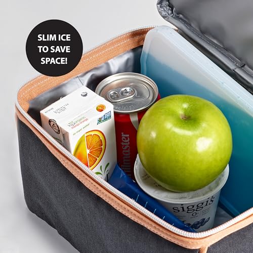 Cool Coolers by Fit & Fresh 4 Pack XL Slim Ice Packs, Quick Freeze Space Saving Reusable Ice Packs for Lunch Boxes or Cool...