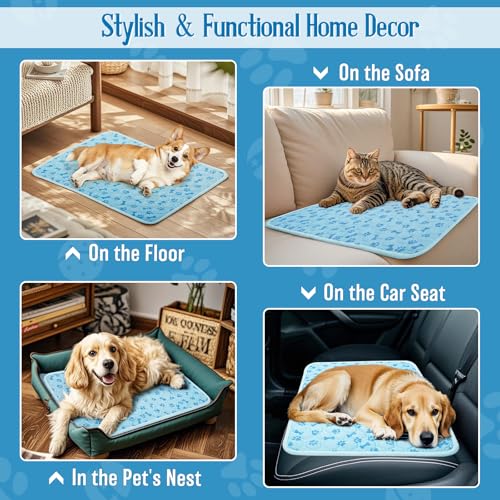 Cooling Mat for Dogs, Q-Max>0.5 Reusable Washable Dog Cooling Pad, Non-Toxic Breathable Pet Cool Blanket, Portable Cooling...