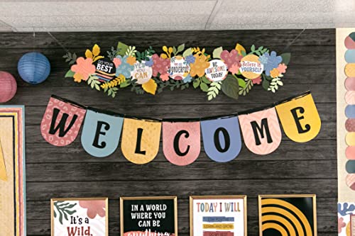 Teacher Created Resources Green and Gold Leaves Paper Accents for Flower Wall Backdrops Party Photo Backdrops, Classrooms ...