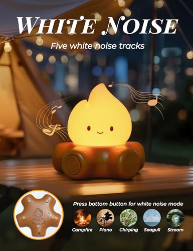 WANIDEA Fake Campfire Lamp, Ambient Lighting, White Noise Soothes The Mood, Portable Rechargeable Night Light, Candlelight...