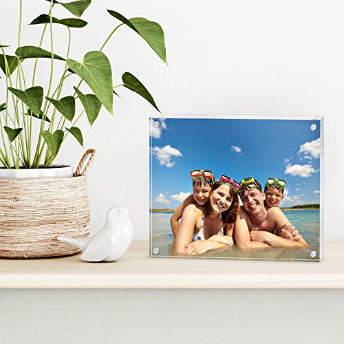 Americanflat 8x10 Acrylic Picture Frame - Double Sided Frames with Magnetic Corners - Transparent Acrylic Frames for Desk ...