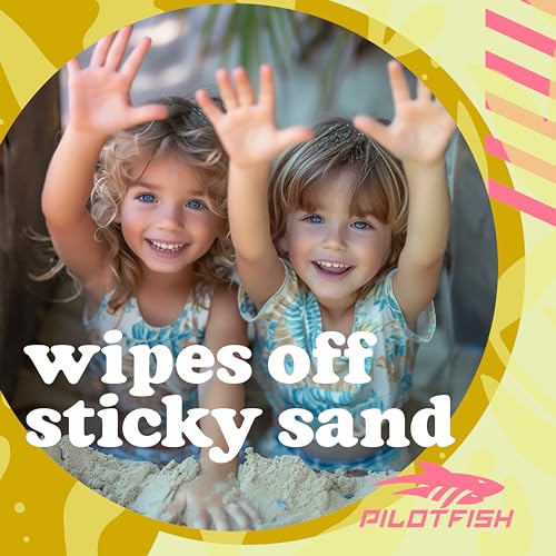 Pilotfish Beach Essentials Sand Remover Bag, Gentle Skin-Friendly Formula with 7 Natural Ingredients + Coconut Oil, Talc-F...
