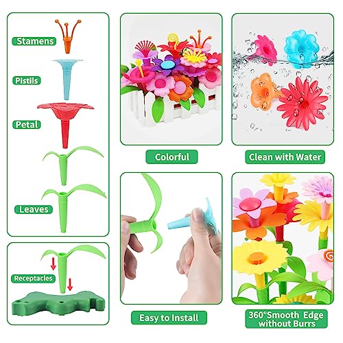 CENOVE Birthday Toys Gifts for 3 4 5 Years Old Toddler Girls Boys,Flower Garden Building Toy STEM Educational Activity Pre...
