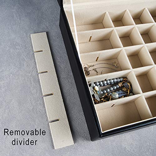 Frebeauty Earring Holder Organizer, 50 Slots Earring Organizer,2 Layer Jewelry Box for Earrings and Necklace,PU Jewelry Or...