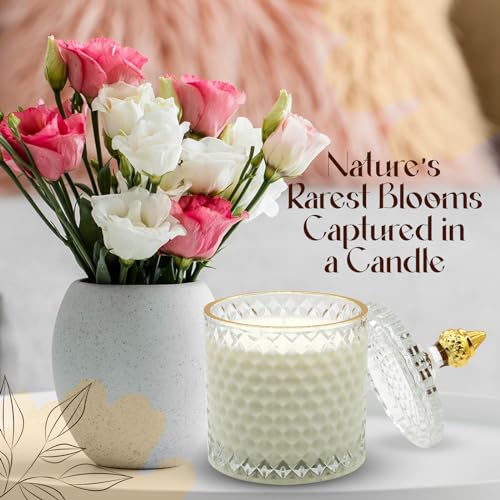 VIONAMI Luxury Scented Candle Gift – Black Bat Rare Flower Fragrance in Elegant Glass Jar, Decorative Soy Candles Gifts fo...