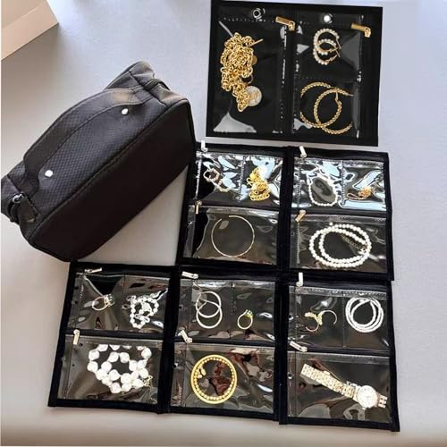GSXRB Waterproof Anti-Tarnish Jewelry Organizer for Travel - Large Capacity Foldable Jewelry Box with 36 Compartments, Por...