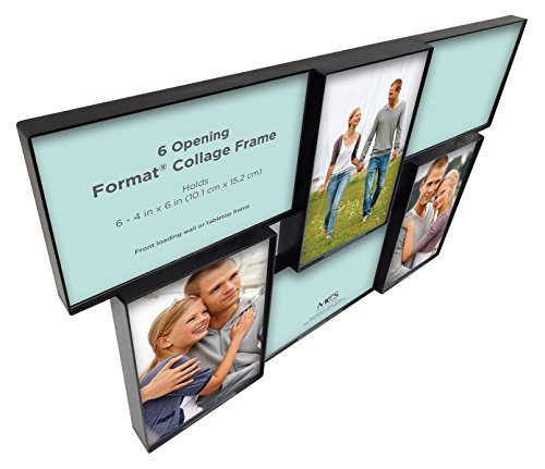MCS Front-Loading Collage Picture Frame With 6 Openings, 4 x 6, Black (Rectangular)