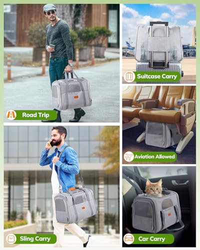 Morpilot Pet Travel Carrier Bag, Soft-Sided Dog Carrier Cat Carrier Pet Carrier, for Large Cats and Medium Puppies up to 2...