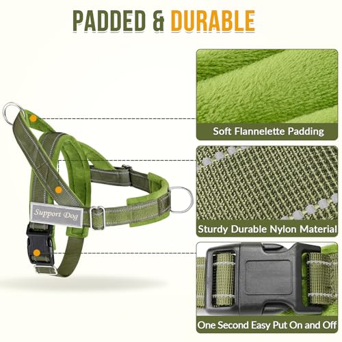 SlowTon No Pull Dog Harness - Heavy Duty Dog Harness and Leash Set for Medium Large Dogs, Reflective Tactical Harness with...