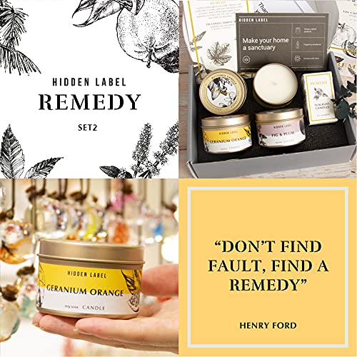 Hidden Label Fall Candles Set, 4 Pack Candle for Home Scented Aromatherapy Candle Gift Set for Women | Stress Relief | Med...