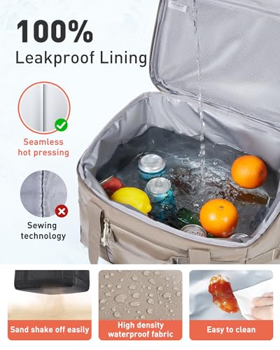 TOURIT Soft Sided Cooler Bag Insulated 48/60 Cans, Large Collapsible & Leakproof Ice Chest for Picnic, Beach, Camping, Travel