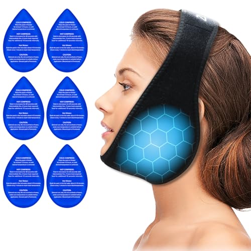ZNÖCUETÖD Wisdom Teeth Ice Pack Face Head Wrap for Wisdom Teeth Removal Toothache Pain Relief, TMJ, Jaw Ice for Face Oral ...
