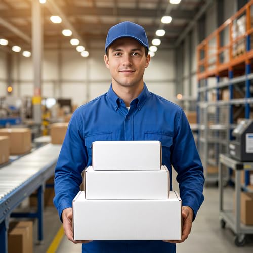 ZBEIVAN White Small Shipping Boxes, 30 Packs Cardboard Mailer Boxes for Packaging Small Business with Lids (10x7x5, 9x6x4,...