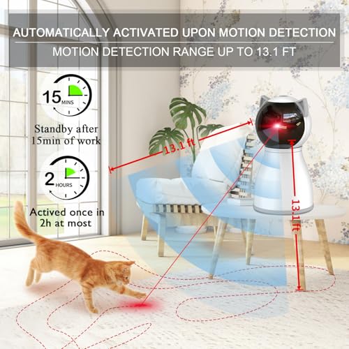 YVE LIFE Laser Cat Toys for Indoor Cats,The 4th Generation Real Random Trajectory Motion Activated Rechargeable Automatic ...