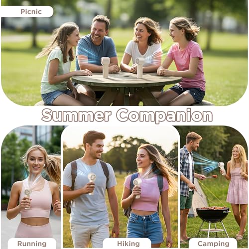 Portable Handheld Personal Cool Fan for Travel - 4000mAh Rechargeable Battery Powerful Mini Fan for Personal,Women,Men,150...