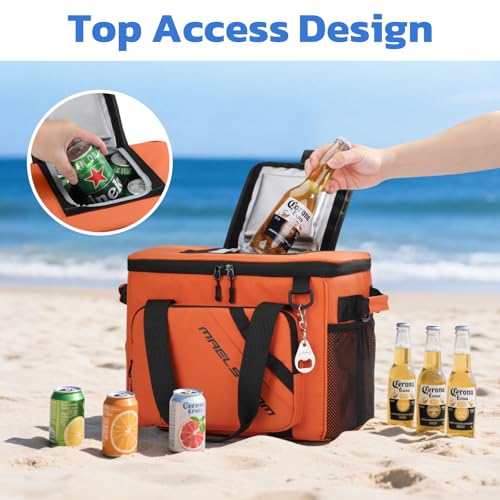 Maelstrom Cooler Bag, 30 Cans Beach Cooler, Large Leakproof Insulated Soft Cooler with Bottle Opener, Ice Chest, Portable ...