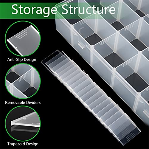 Gbivbe Large 24 Grids Plastic Organizer Box Adjustable Dividers,Clear Storage Box for Jewelry, Art DIY Crafts, Washi Tape...