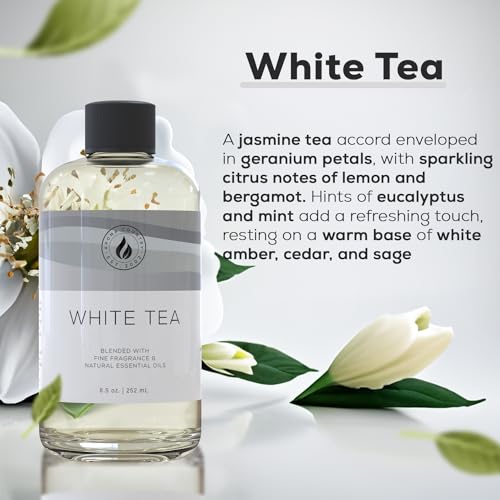 Aroma Country White Tea Diffuser Oil - Luxury Essential Oils for Diffuser Refill & Air Freshener Room Spray, Long-Lasting,...