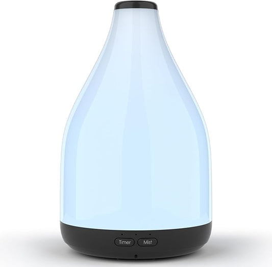 KinYiLO 300ML Essential Oil Diffuser, Quiet Aromatherapy Diffuser Mist Humidifier with 7 Colors Light, Auto-Off, 1H/3H/6H ...