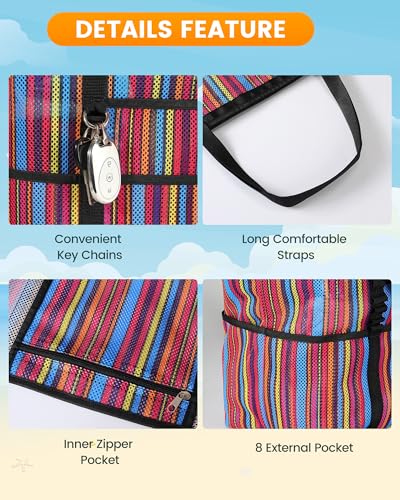 DOFOWORK Beach Bags for Women - Large Tote Bag with Wet Pocket, Waterproof Sandproof with Zipper