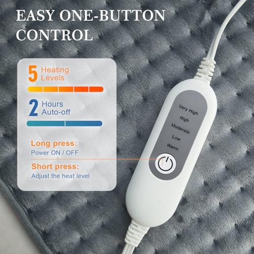Heating Pad for Back Pain & Period Cramps,Moist Heated Pad for Abdomen, Legs & Muscles,5 Heat Levels, 2-Hour Auto Shut-Of...