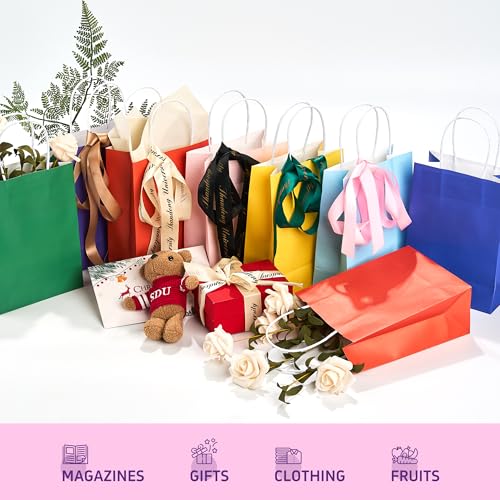 32 Pack Paper Gift Bags with Handles, 5.8"×3.2"×8.25" Party Favor Bags, Gift Bags, Small Gift Bags with Handles, Party Bag...