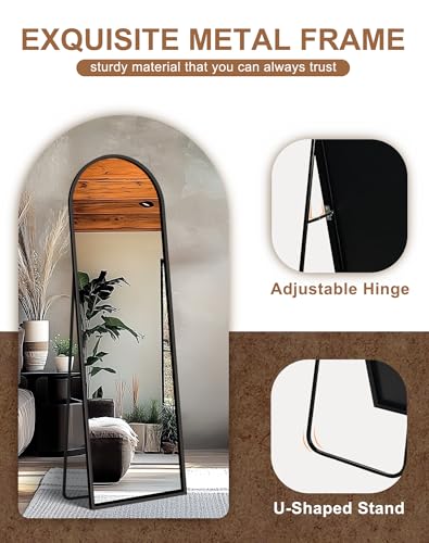 Delma Arched Mirror Full Length,Standing Mirror Full Body,Large Floor with Stand for Wall Entryway Door Bedroom Bathroom L...