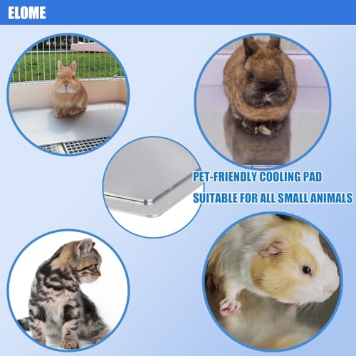 Elome Pet Cooling Pad, 11.8" X 7.9" Aluminum Summer Animal Cool Mat Plate Ice Bed Cage Accessories for Dog, Cat, Rabbit, H...