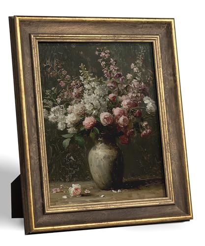 Sonefreiy 8x10 Picture Frame Vintage Antique Retro Picture Frames Brown Gold 8 x 10 Photo Frame Desk and Wall Hanging Wedd...