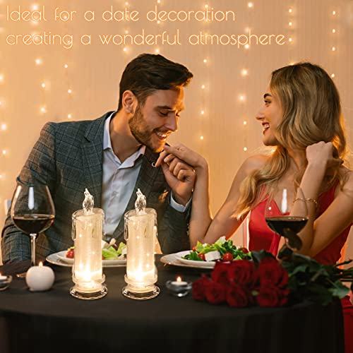 HAIDOLIANG 2 PCS LED Flameless Candles,Fake Candle, Battery Operated Candles/Battery Included for Valentine Bedroom Birthd...