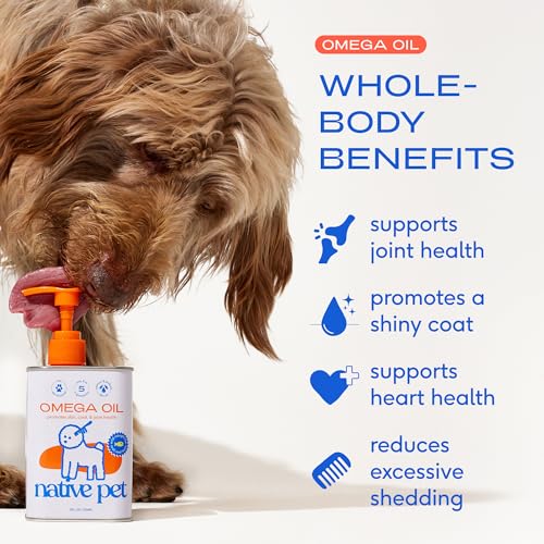 Native Pet Omega 3 Fish Oil for Dogs & Cats – Wild Alaskan Salmon Oil for Dogs Skin and Coat, Supports Joints, Heart & She...