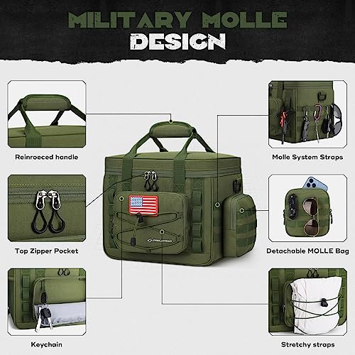 Maelstrom Tactical Lunch Box, Insulated Lunch Bag for Men, Large Leakproof Soft Cooler Bag with Detachable MOLLE Bags, Dur...