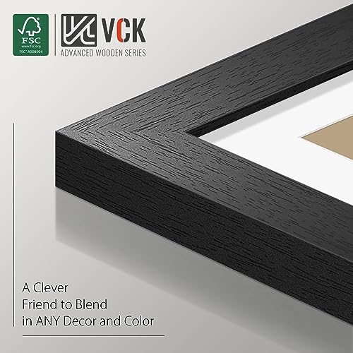 VCK 16x20 Picture Frame Set of 2 Display Pictures 11x14 with Mat or 16x20 Without Mat, Wall Gallery Poster Frames,Horizont...
