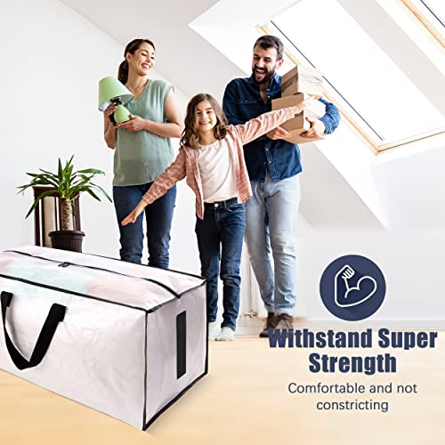 HOMESURE 8 Pack Large Strong Moving Bags with Zippers & Carrying Handles - Water-Resistant - Heavy Duty Storage Tote for S...