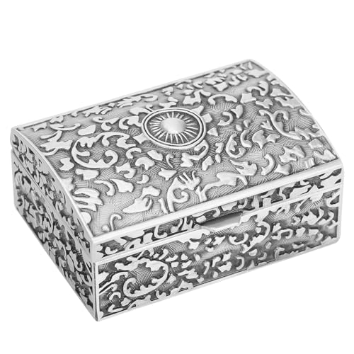 BAOPEND Vintage Metal Jewelry Gift Box, Small Ring/Earrings/Necklace/rosary Holder Storage Trinket Case, Keepsake Treasure...