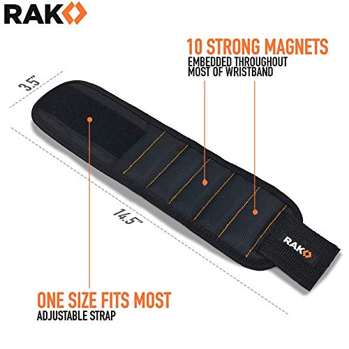 RAK Magnetic Wristband for Tools - Premium Tool Belt for Holding Screws Nails with Powerful Magnets, Birthday Gifts for Me...