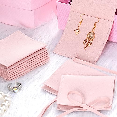 Heliltd Jewelry Pouch 12pcs Jewelry Packaging Bag Microfiber Jewelry Bags 8 * 8cm Jewelry Bags Envelope Style with Strings...