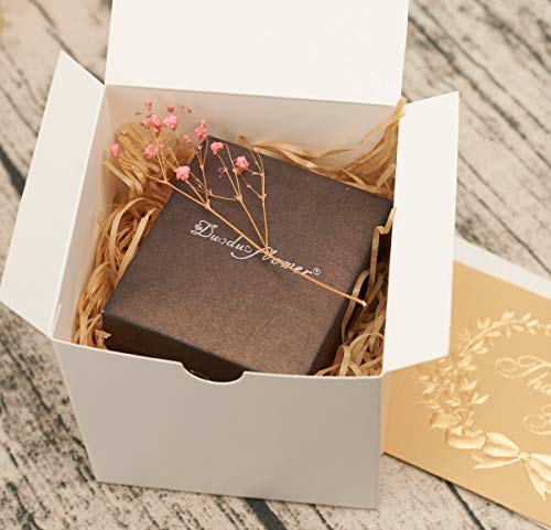 MESHA 4x4x4'' White Gift Boxes 50 PC Bulk Small Gift Box with Lids, Kraft Paper Boxes for Presents, White Bridesmaid Propo...