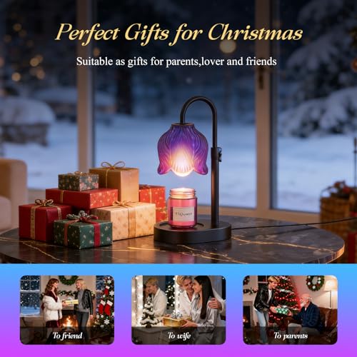 WYghyronic Candle Warmer Lamp with Adjustable Height - Flameless 4-Level Dimmable Wax Warmer, Timer Function & Stylish Des...