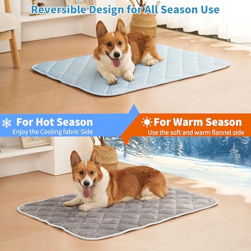 Petvolve Dog Cooling Mat, Washable Cooling Mat for Dog, Foldable Kennel Pet Bed, Cool Pad (Cool &Warm Surface) for All Sea...