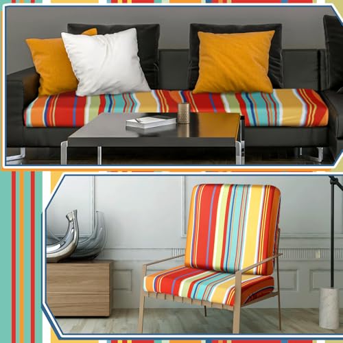 Geyoga 8 Pcs Patio Stretch Sofa Cushion Covers Outdoor Cushion Covers Replacement Waterproof Patio Furniture Couch Slipcov...