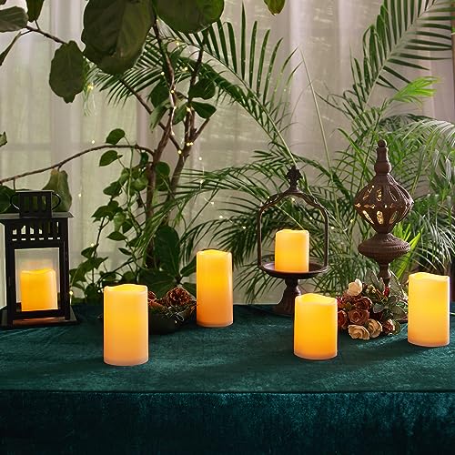 Homemory 9 Pack Flameless Candles, Outdoor Waterproof, Battery Operated LED Pillar Candles with Remote Control and Timer, ...