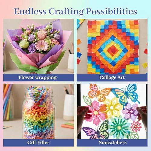 Shindel 120 Sheets Tissue Paper, 20x14 Inch Gift Wrapping Paper Bulk for DIY Crafts Gift Box Wrapping 20 Colors