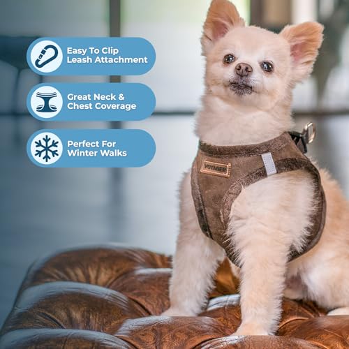 Best Pet Supplies - All Weather Plush, Reflective, No Pull Harness for Small, Medium Dogs, Cats - Secure with Hook & Loop ...