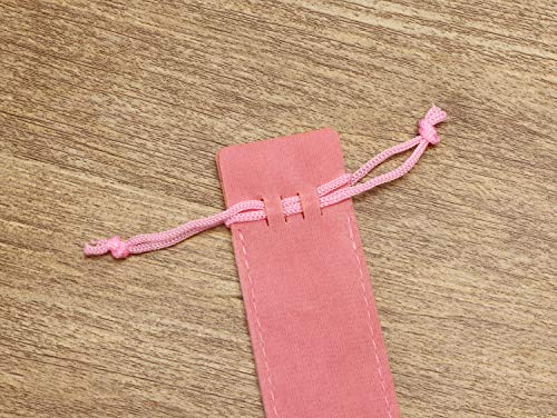 Tupalizy 6.9x1.4 Inch Velvet Drawstring Pen Pouch Bag Single Suede Pen Sleeve Holder Small Case Pencil Pouch for Protectin...