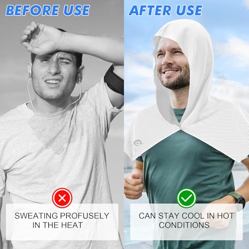 CSITE 3 Pack Cooling Hoodie Towels for Neck and Face, UPF 50 Sun Protection & Instant Cooling, Ice Towels for Hot Weather,...